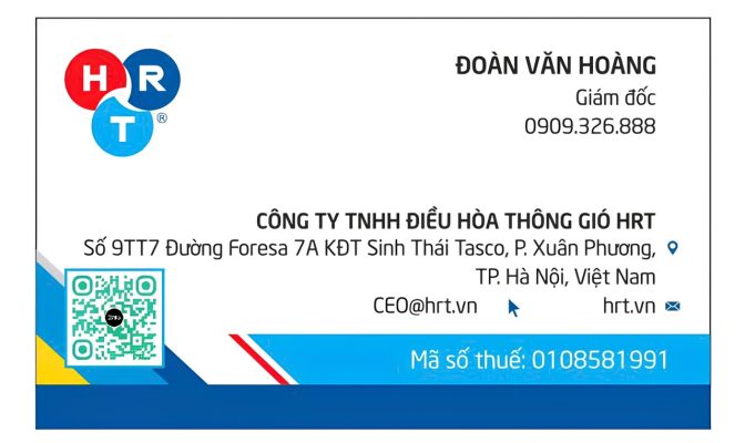 GIỚI THIỆU CÔNG TY TNHH ĐIỀU HÒA THÔNG GIÓ HRT
